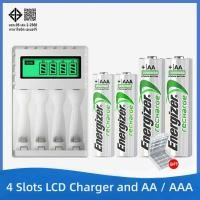 ราคา Energizer AA/AAA NiMh แบตเตอรี่ชาร์จ + จอแสดงผล LCD USB สากลสมาร์ทแบตเตอรี่อัจฉริยะ 4 ช่อง Charger (25881209391)