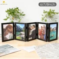 ราคา กรอบรูปบานพับ พร้อมกระจก 5 รูป พับได้ 180° กรอบรูปตั้งโต๊ะ พับได้ กันฝุ่น โหลดง่าย SHOPSBC7462 (25917798863)