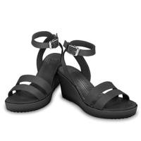 ราคา รองเท้า Women's Crocs Leigh Wedge 6 M Black/black ของแท้ (1252223260)