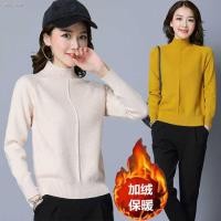 ราคา ☏❖เสื้อกันหนาวผู้หญิงฤดูใบไม้ร่วงและฤดูหนาวใหม่เสื้อกันหนาวเกาหลีรุ่นหลวมครึ่งคอสูง plus กำมะหยี่หนาเสื้อกันหนาวผู้หญิงส (13137467274)