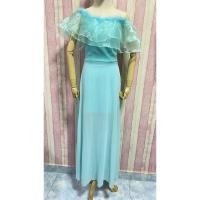 ราคา เดรสสีเขียวมิ้นท์สดใส แต่งระบาย ออกงาน ป้ายThe iris มือ2 (24876803804)