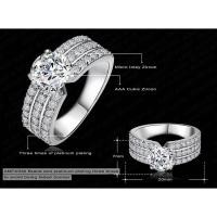 ราคา แหวน Cubic Zircon Real 18 Platinum Plated (133311265)