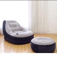 ราคา โซฟาเป่าลม เก้าอี้เป่าลม พร้อมที่วางเท้าและปั๊มไฟฟ้า โซฟาลม Inflatable sofa with Footrest and electric air pump (7333713058)