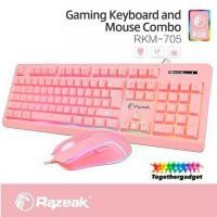 ราคา Razeak RKM-705 Keyboard+Mouse Combo ชุดมีไฟเมาส์คู่คีย์บอร์ด สีชมพูทั้งชุด (6669345955)