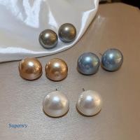 ราคา Superwy Shell Pearl Gold Stud ต่างหูรอบลูกปัดธรรมชาติ South Sea Shell Pearl ผู้หญิงเครื่องประดับ (42816411493)