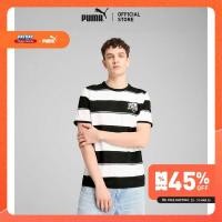 ราคา PUMA Basics เสื้อยืดลายทาง PUMA Class สำหรับผู้ชาย สีดำ - 68465701 (47055521880)
