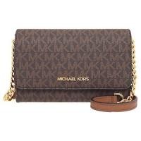 ราคา [NEW] กระเป๋า MK Michael kors Jet Set Travel MD MF Phone XBody สีน้ำตาลลาย MK (25461725613)