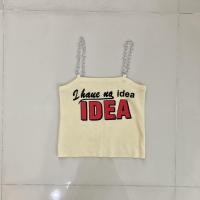 ราคา ครอปสายโซ่ ผ้าไหมพรมบางยืดตามตัว ส่งต่อ เสื้อมือสอง ครอปสายฝอ ครอปสายเดี่ยว ครอปไหมพรม ครอปแฟชั่น (20532505043)
