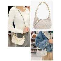 ราคา กระเป๋าสะพายข้าง กระเป๋าถือ ลายmk สีขาว 7 นิ้ว Michael Kors 35R3G4CC1B Cora Mini Crossbody Pouchette Bag ทรงพอชุด (47103120257)