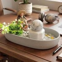 ราคา ชุดหินหมุนมงคล หินหมุนปรับฮวงจุ้ย สวนถาดน้ำหินหมุน (48556555284)
