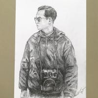 ราคา ภาพวาดในหลวงรัชกาลที่ 9 ภาพวาดลายเส้นดินสอ R-09-100 (23631646955)