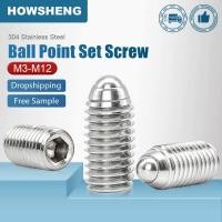 ราคา HOWSHENG 4-30pcs Hex Socket Ball Domed Point Set Screws M3 M4 M5 M8 M10 M12 Stainless Steel Spring Plunger Screw (28422143145)