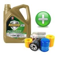 ราคา กรองน้ำมันเครื่อง + น้ำมันเครื่อง เบนซิน สังเคราะห์แท้100% Caltex 0W-20 ขนาด3.5ลิตร Havoline ProDS Fully Synthetic (4110906416)