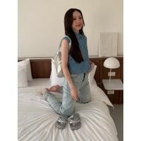 ราคา ส่งต่อ -NOMADE{เสื้อครอปเชิ้ตยีนส์ปักโบว์}สี skyblue (28878091859)