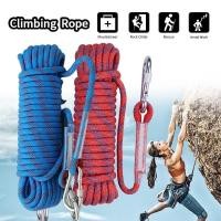 ราคา 12mm*40m เชือกโรยตัว เชือกปีนเขา อุปกรณ์ปีนเขา อุปกรณ์โรยตัว Climbing Rope w/ Hook High Strength Emergency Safety Fire (42029334815)
