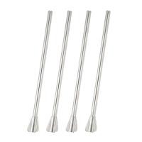 ราคา 4 Pcs Stainless Steel Stirrer Party Drinks Reusable Straws for Drinking Cocktail (40554782452)