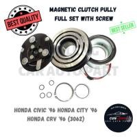 ราคา HONDA CIVIC 96 HONDA CITY 96 HONDA CRV 96 (3062) MAGNETIC CLUTCH PULLEY FULL SET พร้อม SCREW รับประกัน 1 เดือน (54502964197)