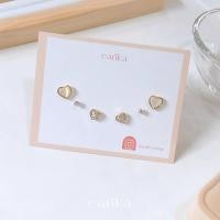 ราคา - ivory heart and pal set เซ็ตต่างหูหัวใจก้ก้านเงินแท้ชุบทอง คนแพ้ง่ายใส่ได้ (44168214572)