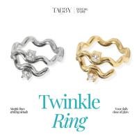 ราคา Tabby Loon Twinkle Ring แหวนหยักประดับเพรชcz ทรงเกลียว(พร้อมกล่อง) (27494219349)