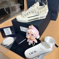 ราคา Dior Sneakers Shoes Low-Cut B23 Oblique White Size36 (28174532022)