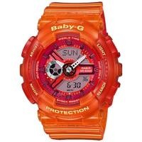 ราคา Casio Baby-G นาฬิกาข้อมือผู้หญิง สายเรซิ่น รุ่น BA-110,BA-110JM,BA-110JM-4A - สีส้มใส (283187898)