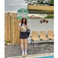 ราคา กระโปรงเทนนิสสุดคิ้วลายทางสีดำสไตล์y2k (27685062864)