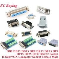 ราคา 1 ชิ้น D-SUB 9 15 25 37 พินชายหญิง Solder ประเภท Connector DIP ตรง Mount Serial Port อะแดปเตอร์ 2 แถว DB9 DB15 DB25 DB37 (42221778442)