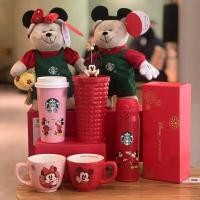 ราคา [คลังสินค้าพร้อม] Starbucks Cup 2025 Disney Co-Branded Cooperation Mickey Minnie Stainless Steel Straw Desktop Thermos Cup (57151882429)