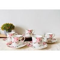 ราคา Exceed Bone China ชุดชา/กาแฟลายดอกกุหลาบ สีสวยหวาน ใหม่ (28003896235)