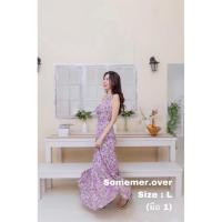 ราคา (New!! ป้ายห้อย✨) Somemerover : Maxi Dress บ่าเดียวต่อระบาย (สีม่วง,L) (27936662975)