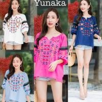 ราคา Yunaka เสื้อ ผ้าลินิน งานปัก โบฮีเมียน สาวอวบ สาวมินิ ใส่ได้ (6501700873)