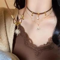 ราคา Maillard Sunflower Stars Retro สร้อยคอสาวแฟชั่นบุคลิกภาพ Double Layered Boho เสื้อกันหนาว (42958422528)