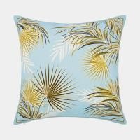 ราคา Under the palms Cotton Canvas Printed Cushion Cover 18 - Skyblue/Gold (41618581628)