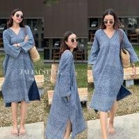 ราคา เดรสกะเหรี่ยง เดรสกะเหรี่ยงแขนต่อผ้าฝ้ายสาลู (25129231580)