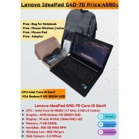 ราคา โน๊ตบุ๊คมือสอง ราคาถูก Notebook Lenovo IdeaPad G40-70 Core i3 Gen4 Ram 4G HDD 500G ของแถมใหม่4รายการ (22108504218)