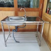 ราคา อ่างล้างจานสแตนเลสพร้อมขาตั้ง​ 1​ หลุมมีที่พักจาน (21582384751)