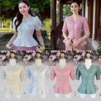 ราคา NB - KG เสื้อลูกไม้อิตาลี่แขนสั้น อัดกาว มีสี ขาว ครีม โอรส ชมพู เขียว ✅ผ้าถุงแบบป้ายสำเร็จรูป เสื้อลูกไม้ใส่ไปทำบุญ (56156726030)