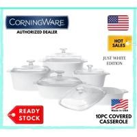 ราคา Corningware® Just White “Winter Frost White” (1L, 1.5L, 2L, 3L, & 5L) | 10pc Covered Casserole Set (A-501-JW)~America (50257431009)