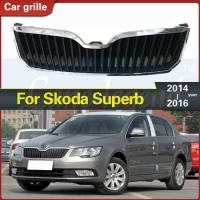 ราคา For Skoda Superb 2014 2015 2016 Racing Grills ABS Chrome Accessories Car Styling Car Front Racing B (56254934767)