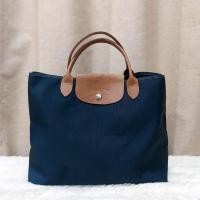 ราคา กระเป๋าshopping Sisley สี Navy Blue หูจับสีน้ำตาล (57404076958)