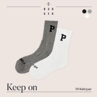 ราคา Keep on ถุงเท้าแฟชั่นครึ่งแข้ง ลายตัวพี คีพออน มี 2 สี สีขาว-สีเทา(ใหม่) ราคาถูก คุณภาพดี (23529698158)