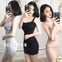 ราคา HOT SALEมินเดรสสายเดี่ยวไหมพรมผ้าร่อง ทรงเข้ารูป แต่งกระดุมด้านหน้า (41911842975)