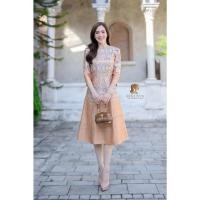 ราคา ชุดเดรส ผ้า Silk Satin พิมพ์ลายไหมแพรวาอัดกาว สวยชัด ผ้าเรียบลื่นหรูนิดๆ S-3XL สีเหลืองทอง สีเขียวตอง ชมพู ฟ้า (26262742761)