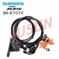 ราคา Shimano 105 BR-R7070 ระบบเบรกไฮดรอลิกแบบพวงมาลัยแบน สำหรับจักรยานถนนและกรวด พร้อม Mount Caliper L05A และแผ่นเบรก R7020 (56750831482)