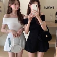 ราคา ไม่เป็นไร - หรูหรา ดีงาม เสื้อไหมพรมสไตล์เกาหลี เสื้อแฟชั่นเปิดไหล่ เสื้อไหมพรมผู้หญิง (41929530115)