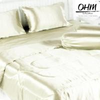 ราคา OHM ผ้าปูที่นอน ผ้าเครปซาติน 220 เส้น ขนาด 5 ฟุต 5 ชิ้น (สีครีมอ่อน) (904880470)