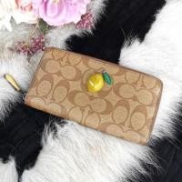 ราคา พร้อมส่ง #COACH #F73081 ACCORDION ZIP WALLET IN SIGNATURE CANVAS WITH FRUIT (2909567858)