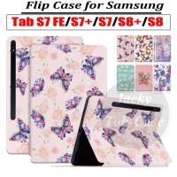ราคา SAMSUNG สําหรับSamsung Galaxy Tab S9 S7 FE S9 + 5G S10+ S7 + S8 PLUSแท็บเล็ตWi-Fi 12.4 "11 "ฝาครอบผีเสื้อPUหนังSM-X816 T730 T733 T736 X820 X710 T970 T870 T970 (53856044181)