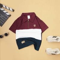 ราคา BRAVEKIDS PANEL SHIRT เสื้อโปโลพร้อม ZIPPER COLLAR 07 KIDS COTTON PIQUE BOYS 1-5 YEARS (41377746286)