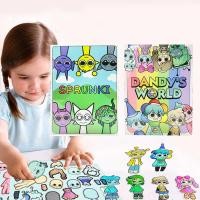 ราคา Dress Up Sprunki Doll Book Rhythm Box Dandys World Character Sticker DIY Sticker Book Change Makeup Decorative Skills (40111957677)